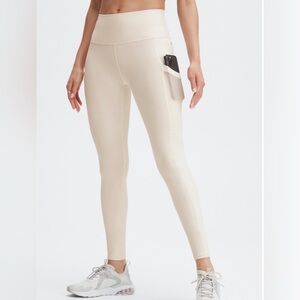 NWT• Fabletics•On-The-Go PowerHold® High-Waisted Legging | Egret (Cream)| Medium